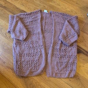 Buckle White Crow Mauve Cardigan
